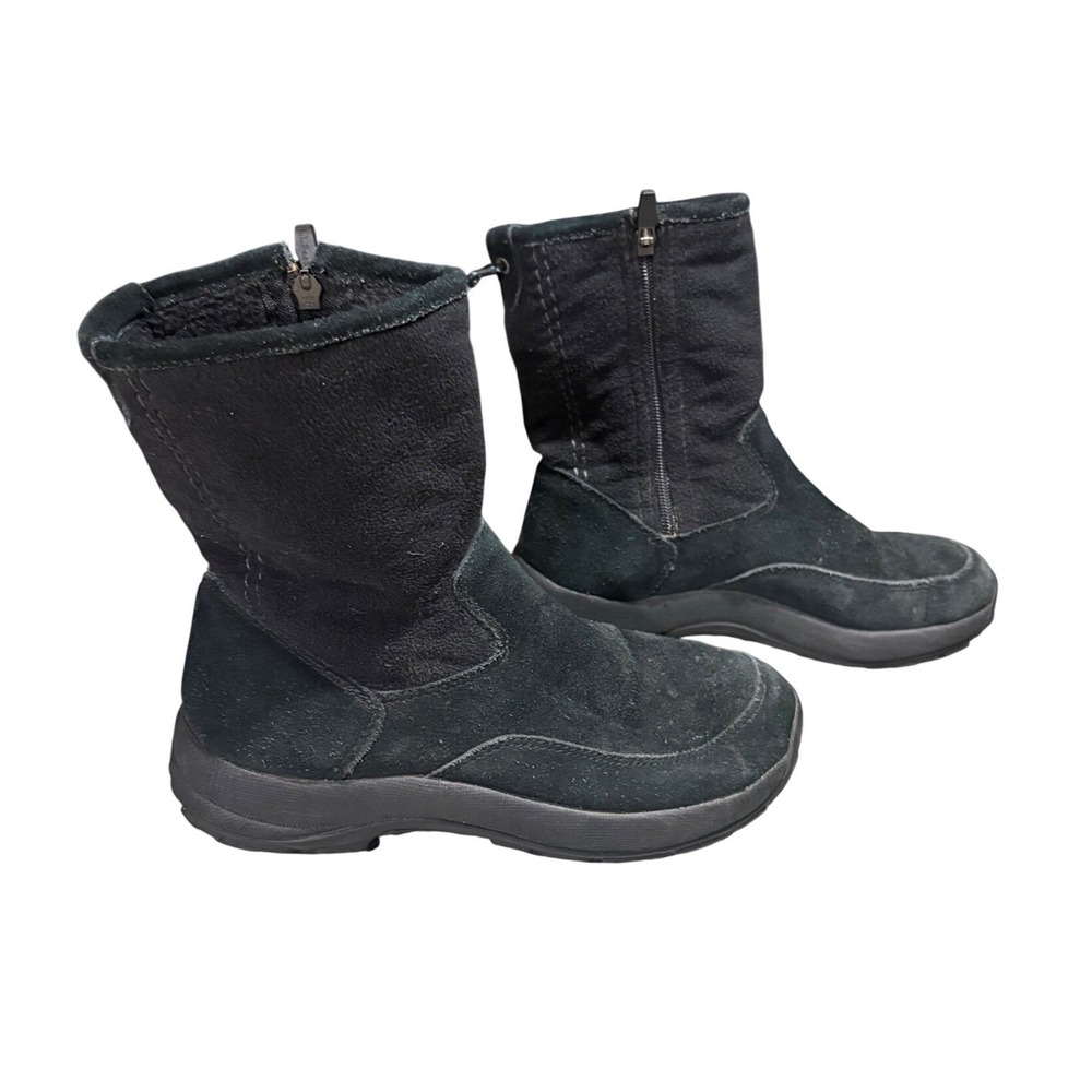 L.L.Bean‎ Black Suede Zip Winter Boots Women's Size 7 Medium
